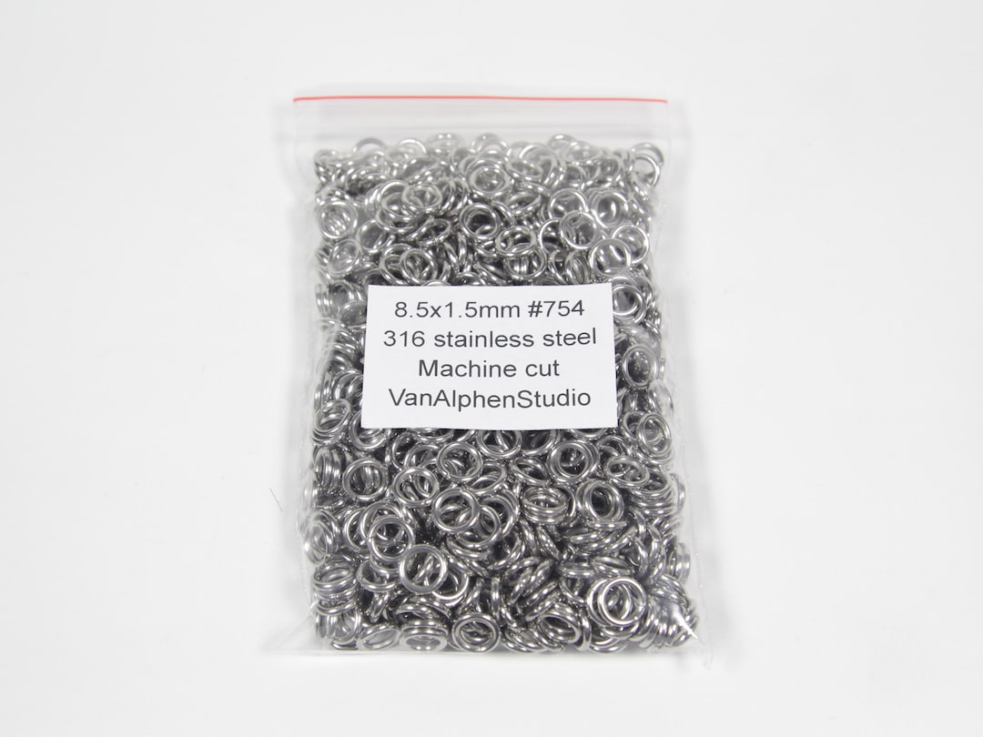 8.5x1.5mm, Stainless Steel Jump Rings, Machine Cut, Chainmaille Rings