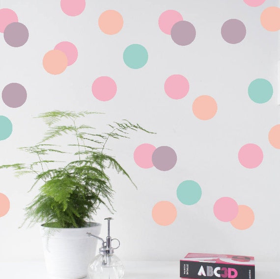 wall sticker pastel dots | etsy