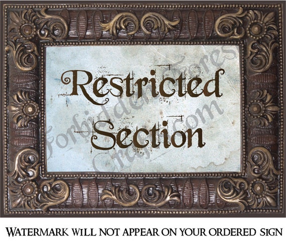 Restricted Section Harry Potter Inspired Signs | Etsy