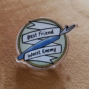 Lapel Pin - Acrylic Pin - Best Friend Worst Enemy - Seam Ripper Pin
