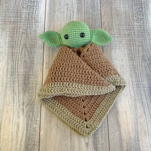 PATTERN: Crochet Baby Yoda Inspired Lovey, Baby Alien Lovey, The Child inspired lovey, PDF digital download, security blanket, lovey image 7