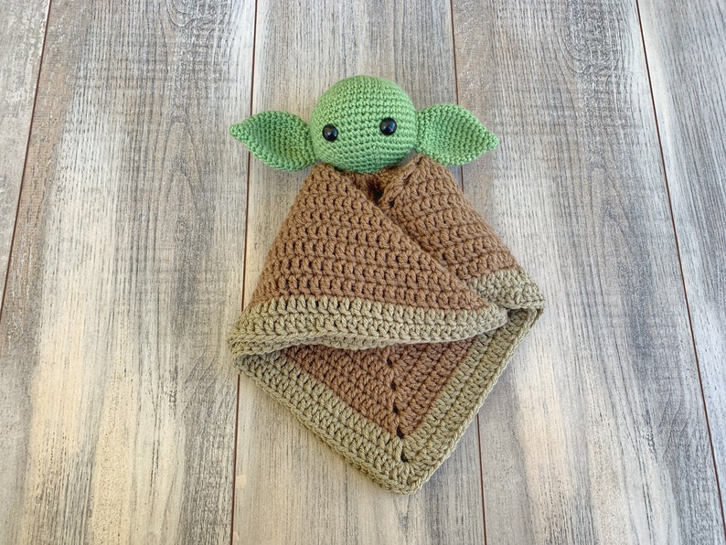 PATTERN: Crochet Baby Yoda Inspired Lovey, Baby Alien Lovey, The Child inspired lovey, PDF digital download, security blanket, lovey image 7