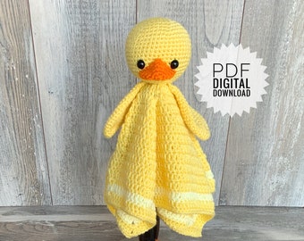 PATTERN: Crochet Duck Lovey ( Frankie The Duck Lovey PDF digital download)