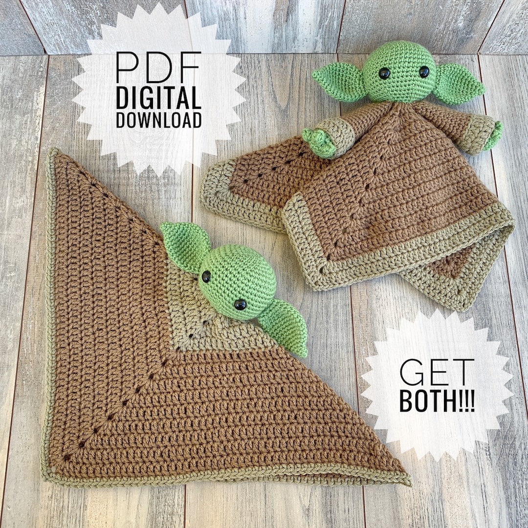 PATTERN Crochet Baby Yoda Inspired Lovey: Security Blanket (PDF Digital ...
