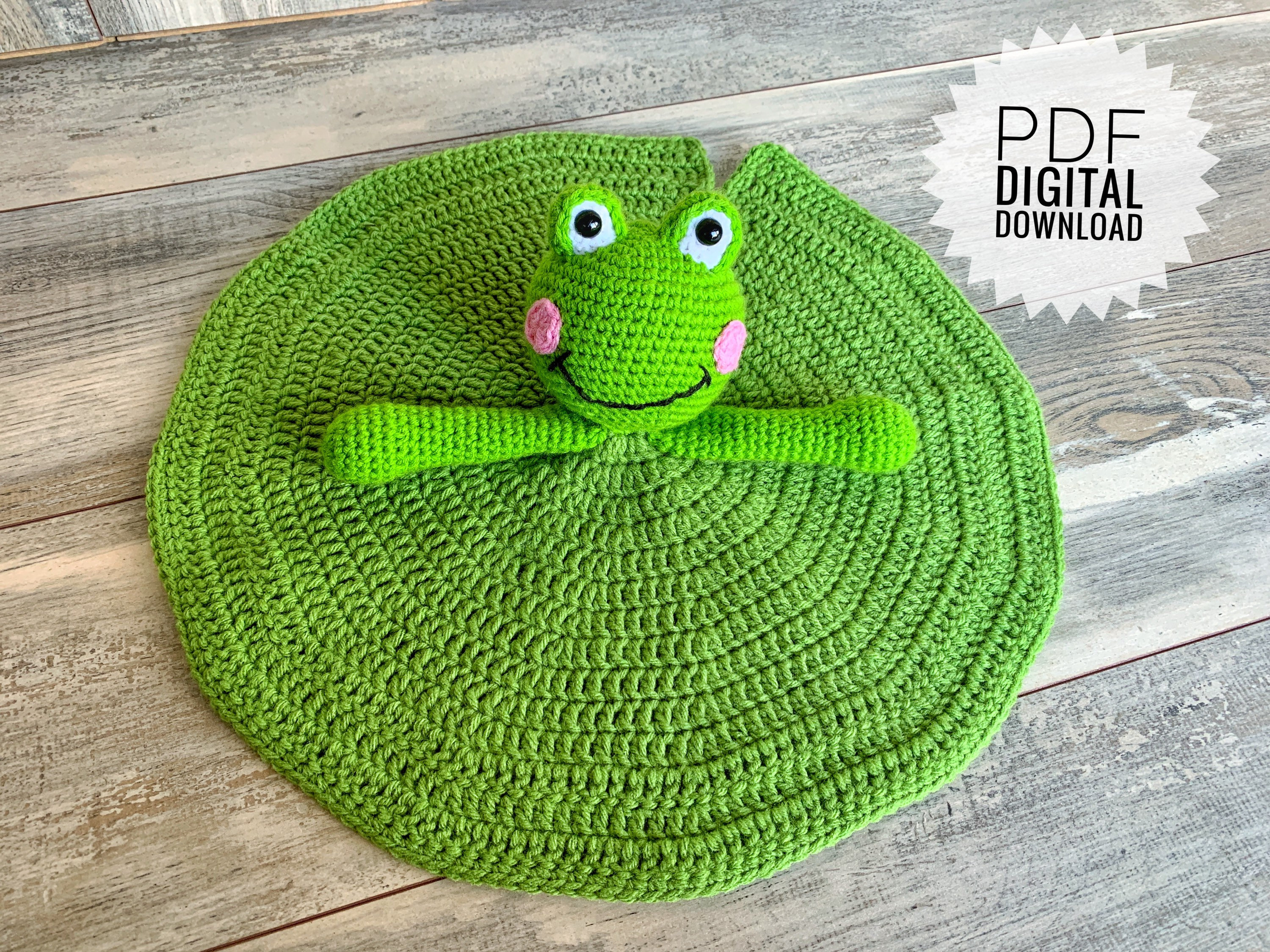 PATTERN Crochet Frog Lovey hopper the Frog Lovey PDF Digital