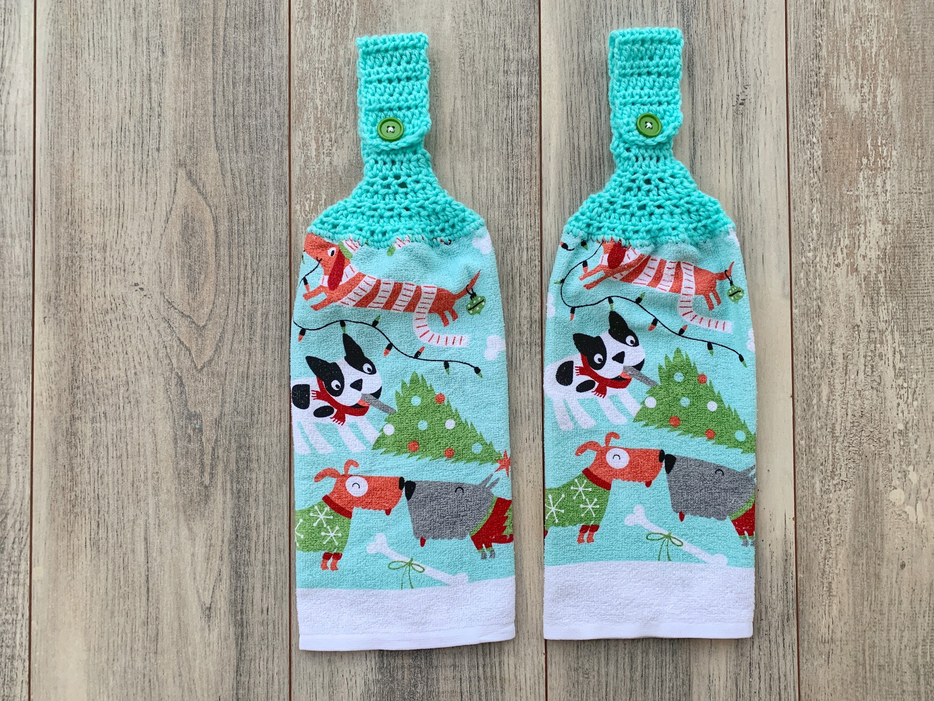 Toallas de cocina de ganchillo Conjunto de 2 toallas de | Etsy