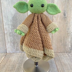 PATTERN: Crochet Baby Yoda Inspired Lovey, Baby Alien Lovey, The Child inspired lovey, PDF digital download, security blanket, lovey image 8