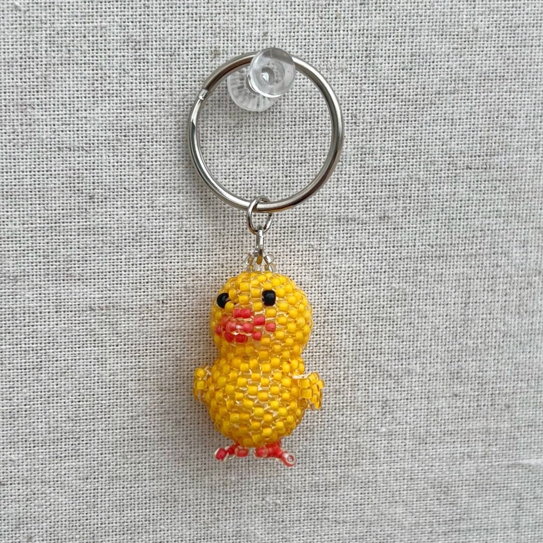3D Seed Bead Duck Keychain, Seed Bead, Keychain, Duck Keychain, Beaded