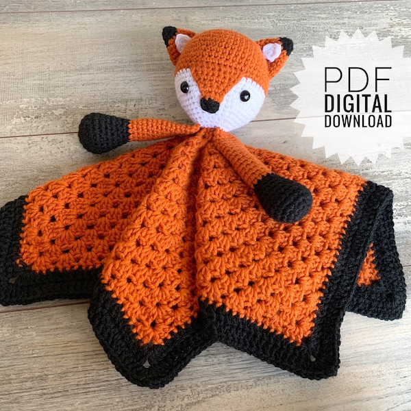 PATTERN: Crochet Fox Lovey (Leon The Fox Lovey PDF digital download) Fox amigurumi, fox crochet pattern