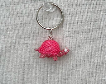 3D Seed Bead Turtle Keychain: Tiny Beaded Animal