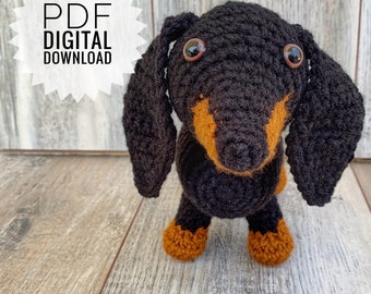 Crochet Dachshund Pattern: Amigurumi Weenie Dog (PDF Digital Download)