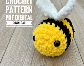 Padrão de crochê de abelha, amigurumi de abelha (download digital em PDF)
