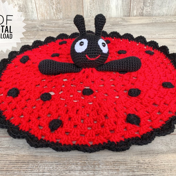 PATTERN: Crochet Ladybug Lovey (Dottie The Ladybug Lovey PDF digital download) Ladybug amigurumi, Ladybug crochet pattern, love bug