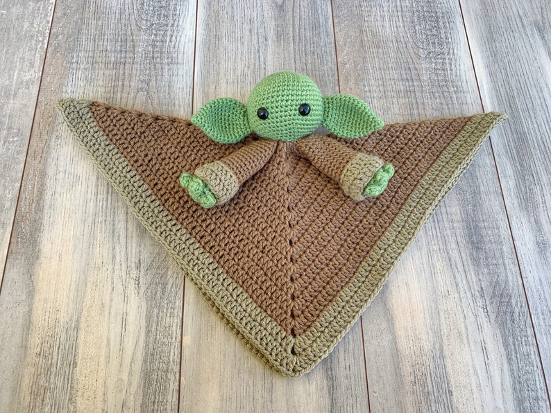 PATTERN: Crochet Baby Yoda Inspired Lovey, Baby Alien Lovey, The Child inspired lovey, PDF digital download, security blanket, lovey image 2