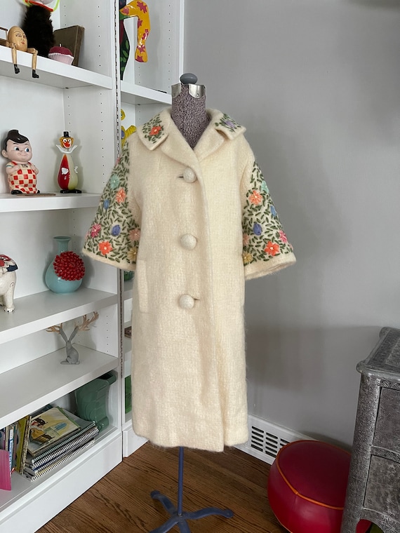 1950's Vintage Mohair Embroidered Coat