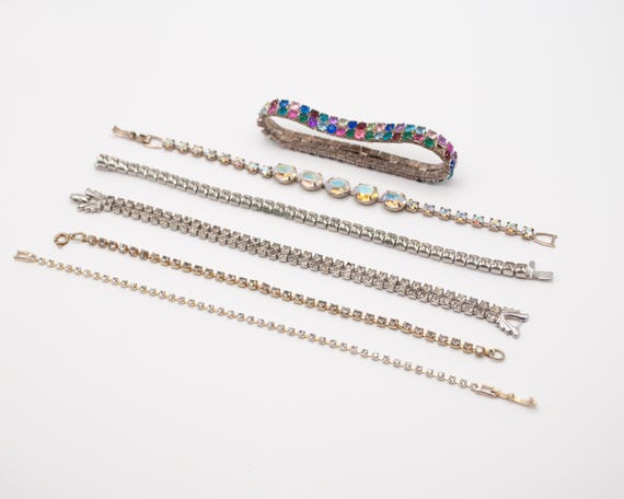 Vintage Rhinestone Bracelet Stack - image 2