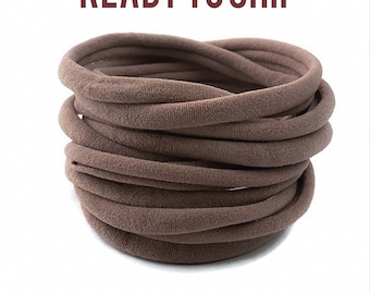 WHOLESALE brown Nylon headband, dark tan bulk nylon, One Size Fits most Nylon Baby Headband,Toddler, Infant , Newborn Very Stretchy