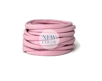 Nylon headbands, dusty rose pink nylon For face masks, Nylon Baby Headband,Infant , Newborn Skinny Very Stretchy, black nylon headband