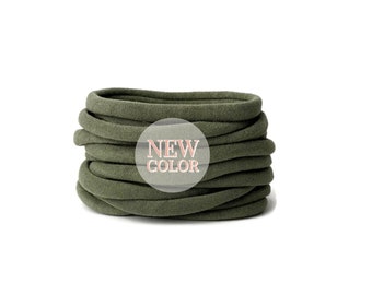Diademas de nailon, nailon verde oscuro para mascarillas faciales, diadema de nailon para bebé, para lactantes y recién nacidos, fina y muy elástica, diadema de nailon negra