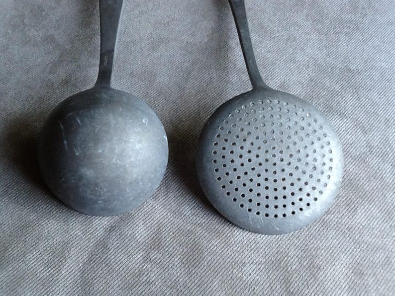 A Pair of Vintage Antique Aluminum Ladles Made in Germany Etsy