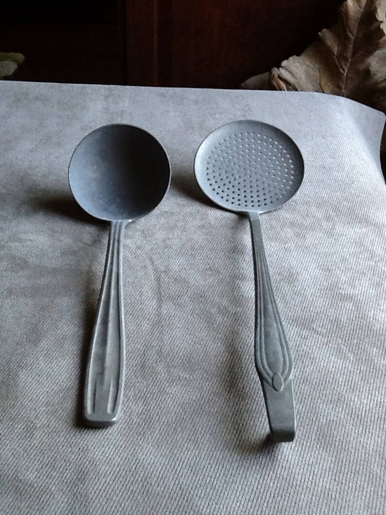 A Pair of Vintage Antique Aluminum Ladles Made in Germany Etsy