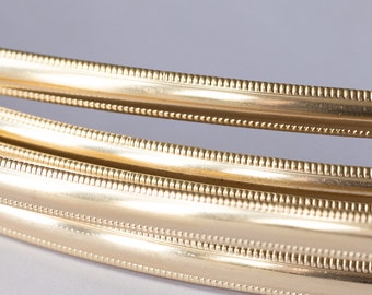 14/20 Yellow Gold-Filled Pattern 1/2 Round Wire (Soft) 5.64 x 1.35mm