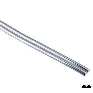 May include: Two silver-colored solder wires, each with a slightly rounded end, are lying side-by-side on a white background.