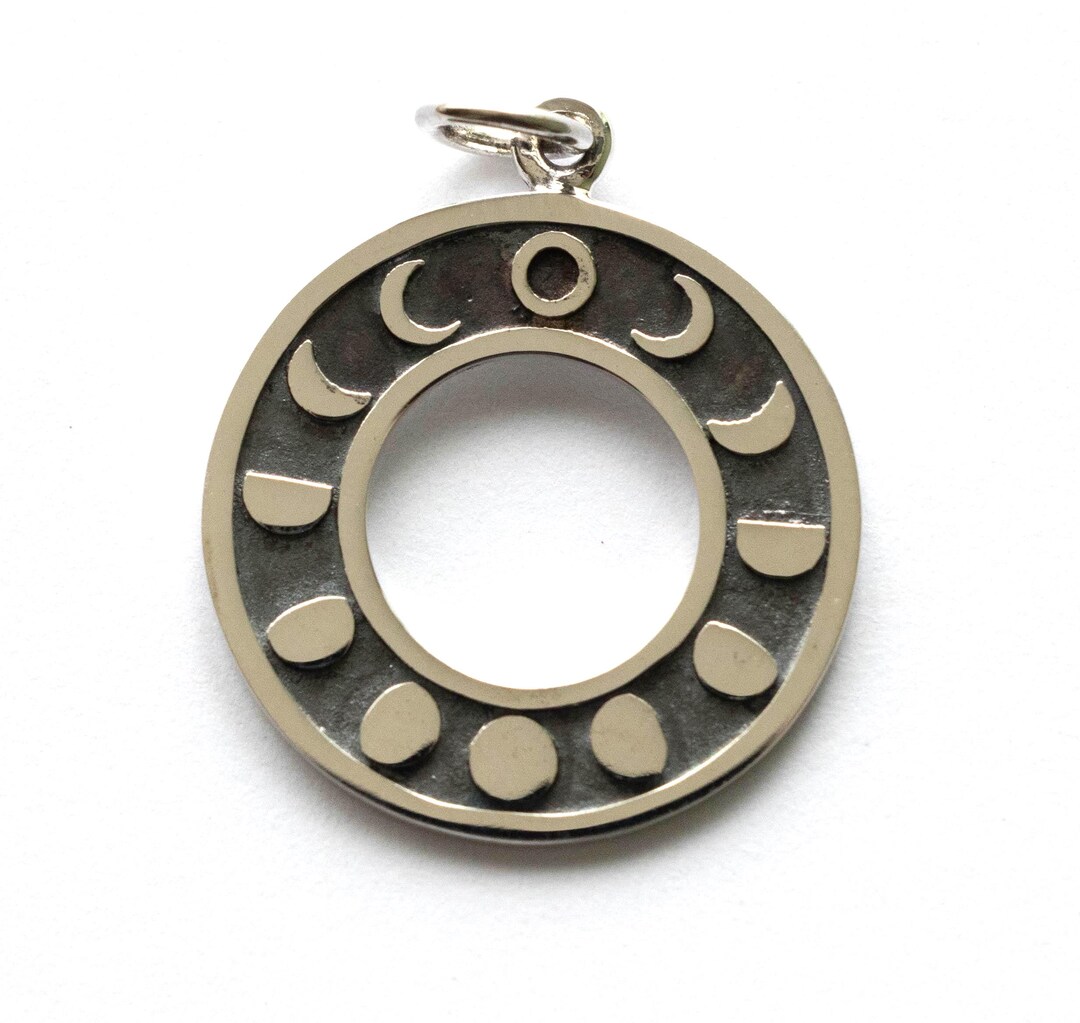 925 Sterling Silver Moon Phases Pendant - Etsy