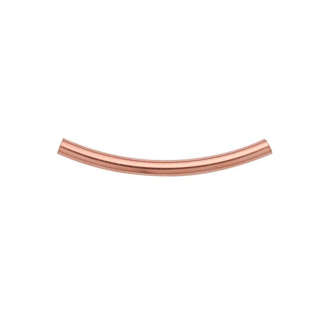 Beadsmith Copper Plated Curved Tube Beads 38x2mm (12 Or 144 Pack) 1mm Hole