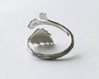 【メーカー直売】の商品をすべて 925 Etsy - Ring Adjustable Leaf Silver Sterling アクセサリー