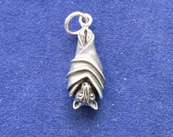 925 Sterling Silver Hanging Bat Charm