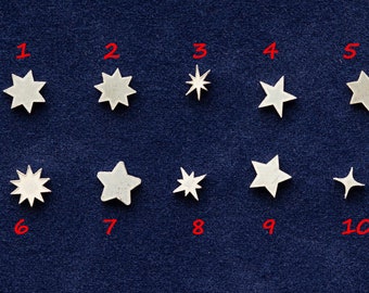 925 Sterling Silver Stars Solderable Accent Size 5mm (set of 10pc)