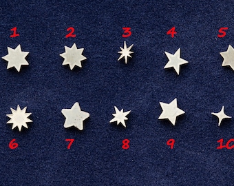 925 Sterling Silver Stars Solderable Accent Size 5mm (set of 10pc)