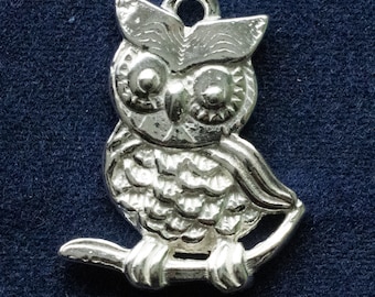 925 Sterling Silver Owl Component