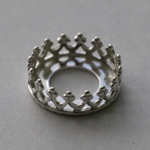 925 Sterling Silver Crown Bezel Cup 10mm