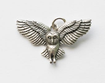 Charm chouette volante en argent sterling 925