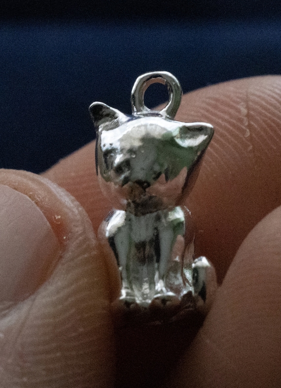 Ciondolo Rotondo In Argento A Forma Di Zampa Di Gatto, Ciondolo A - Foto 3