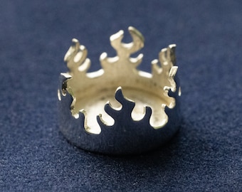 925 Sterling Silber Feuer Flamme Bezel Cup