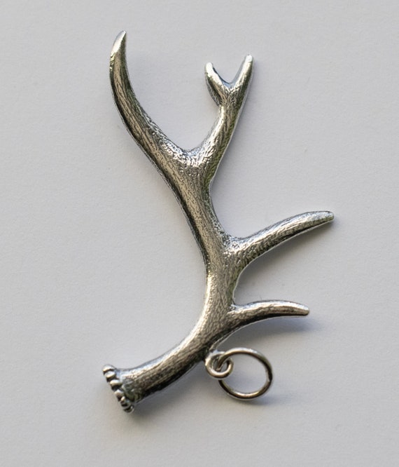 925 Sterling Silver Deer Antler Charm 38.5mmx 28mm Etsy UK
