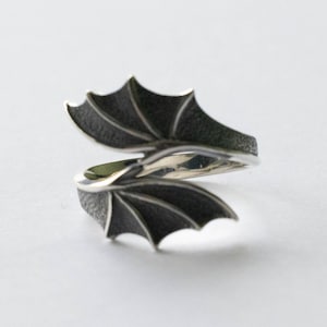 925 Sterling Silver Bypass Dragon Wing Adjustable Ring
