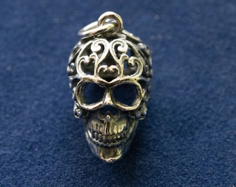 925 Sterling Silver Sugar Skull Charm