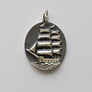 925 Sterling Silver Pirate Ship Pendant