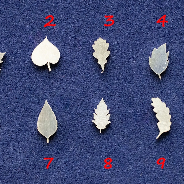 Accenti saldabili con foglie in argento sterling 925 (set da 10 pezzi)