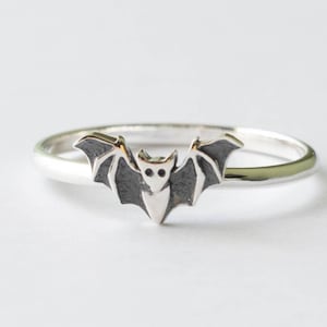 925 Sterling Silver Bat Ring