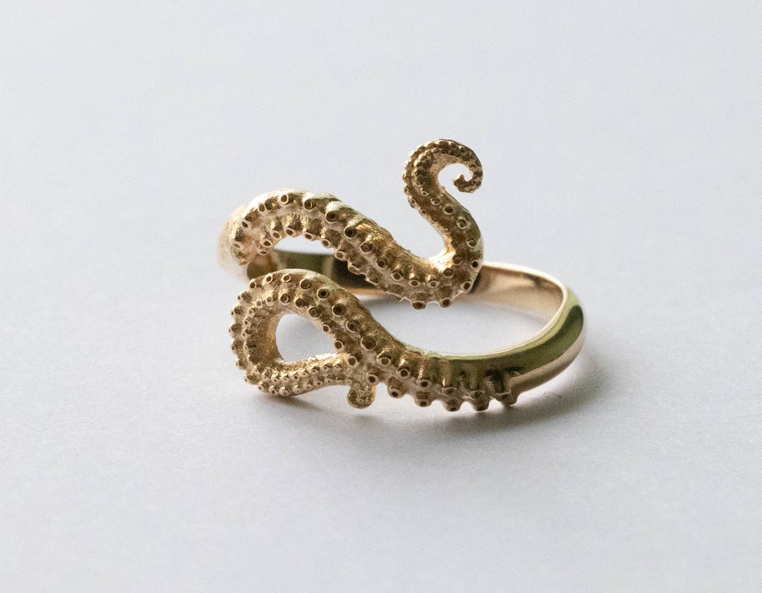 •OCTOPUS TENTACLE• adjustable silver ring