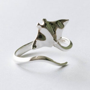 925 Sterling Silver Leaf Adjustable Ring - Etsy