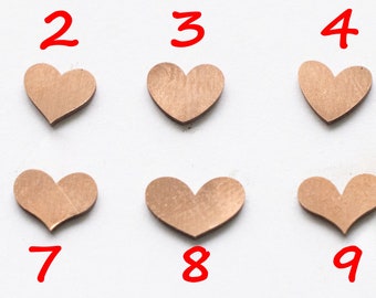 Copper Hearts Solderable Accent Size 6mm (set of 10pc)