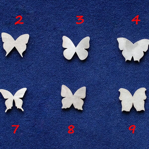 925 Sterling Silver Butterflies Solderable Accent Size 7mm (set of 10 pc)