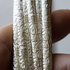 925 Sterling Silver Pattern 1/2 Round Wire 4.14 x 1.37mm