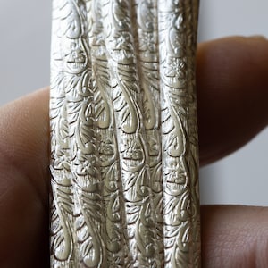 925 Sterling Silver Pattern Half Round Wire 4.14 x 1.37mm